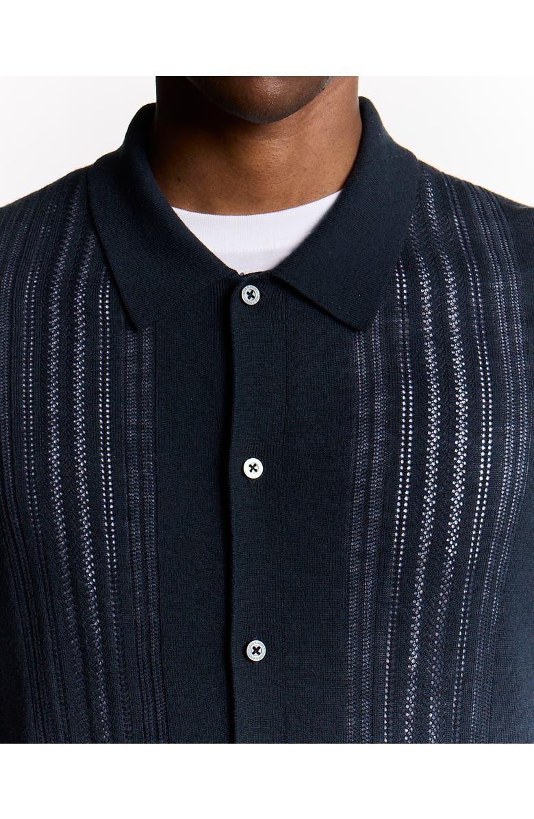 Lyle & Scott Long Sleeve Cable Knitted Shirt, Alternate, color, Carbon