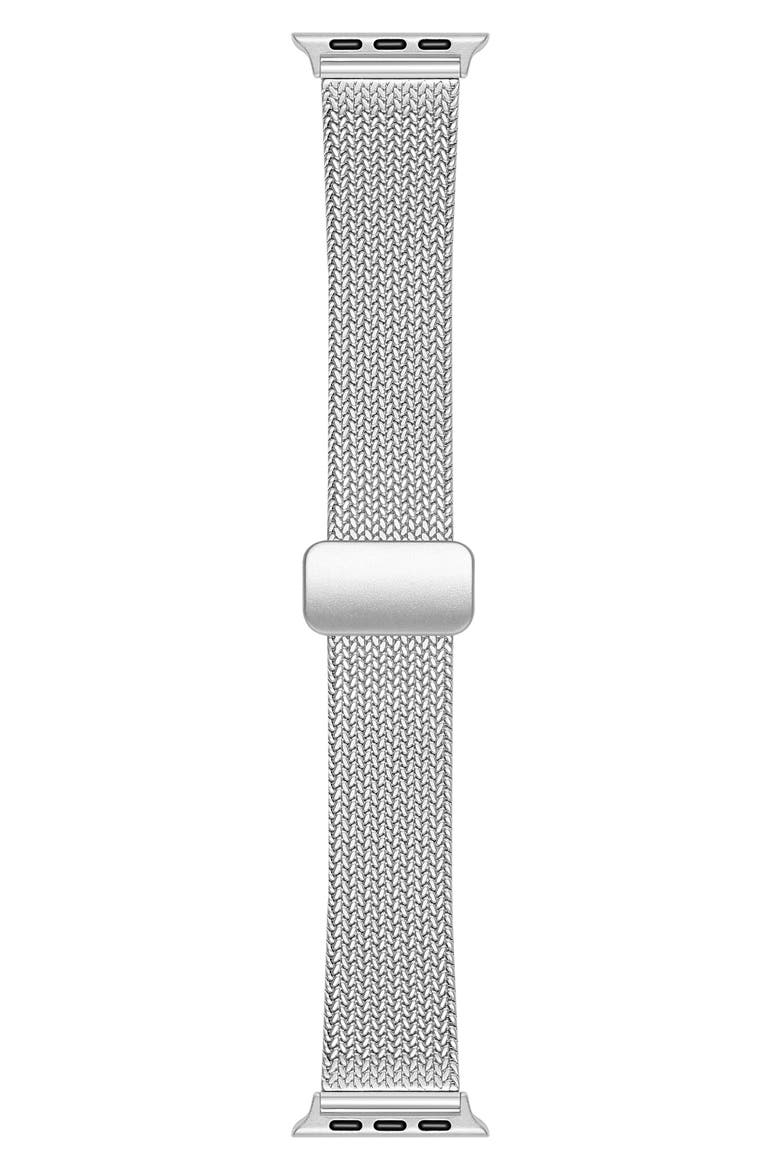 Stainless Steel Mesh Apple Watch® Watchband, Main, color, SILVER