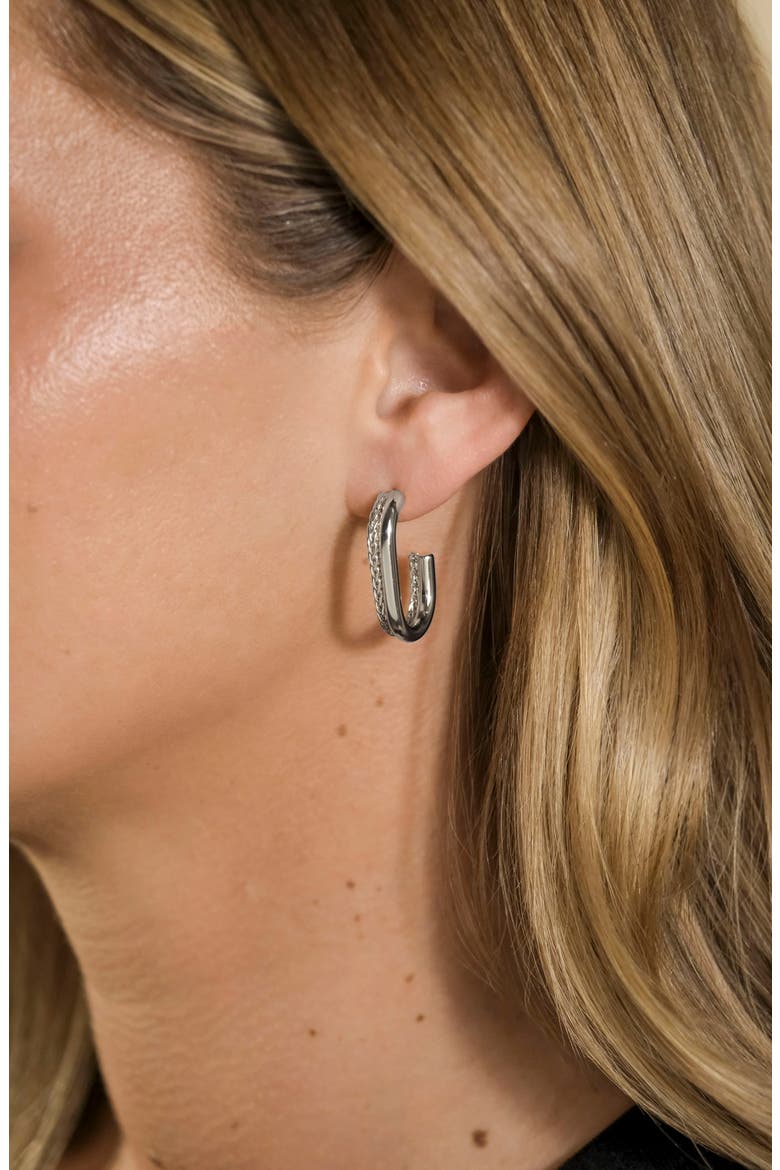 Callista Braided Hoop Earrings, Alternate, color, SILVER