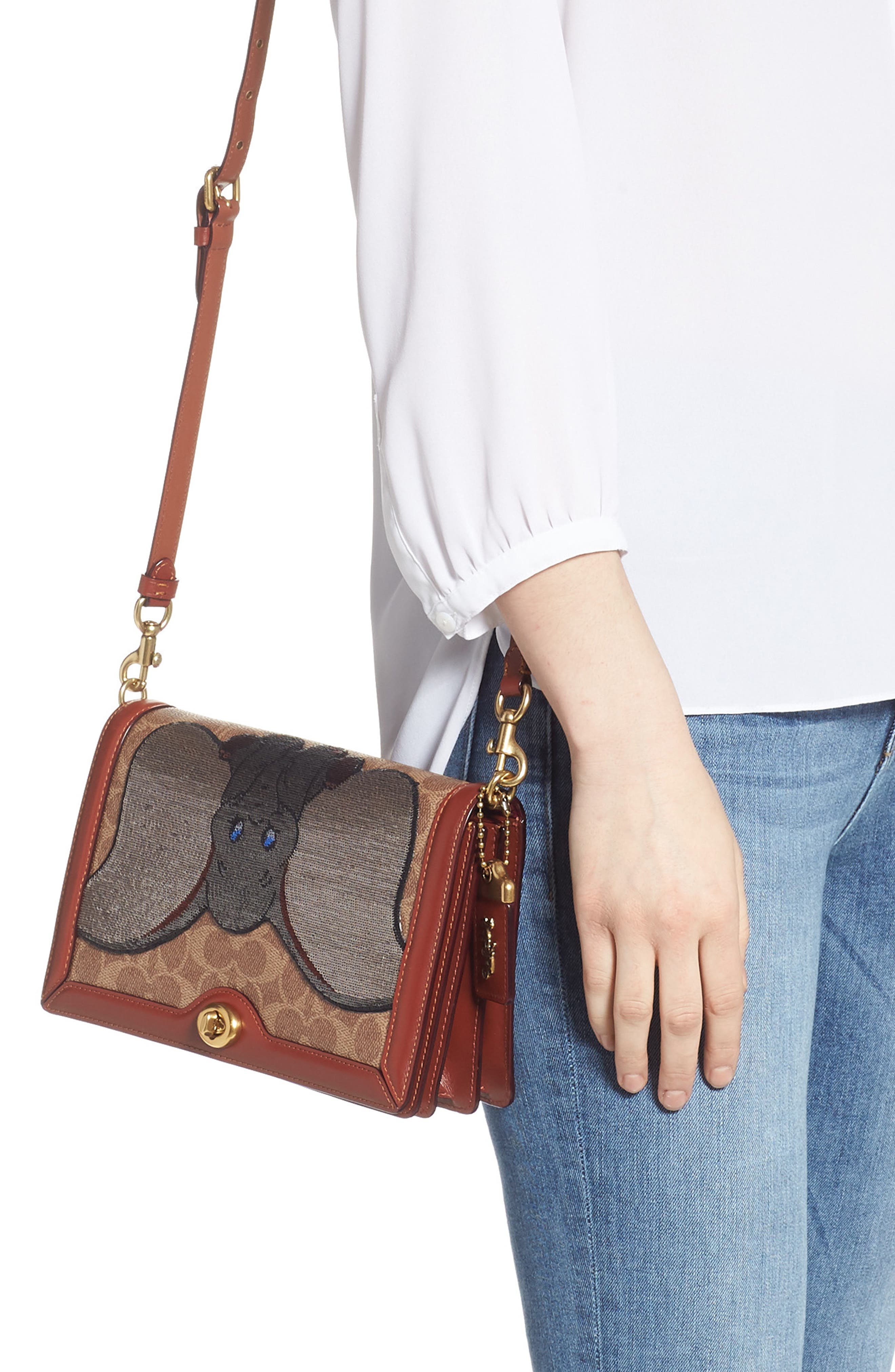 COACH Disney x COACH Dumbo Signature Canvas Bag, Alternate, color, 