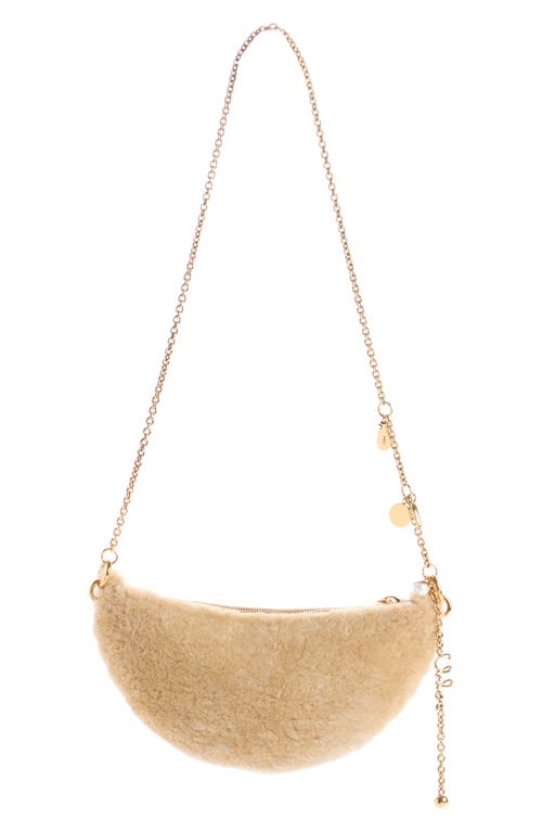 Chloé Mini Icons Genuine Shearling Half Moon Crossbody Bag