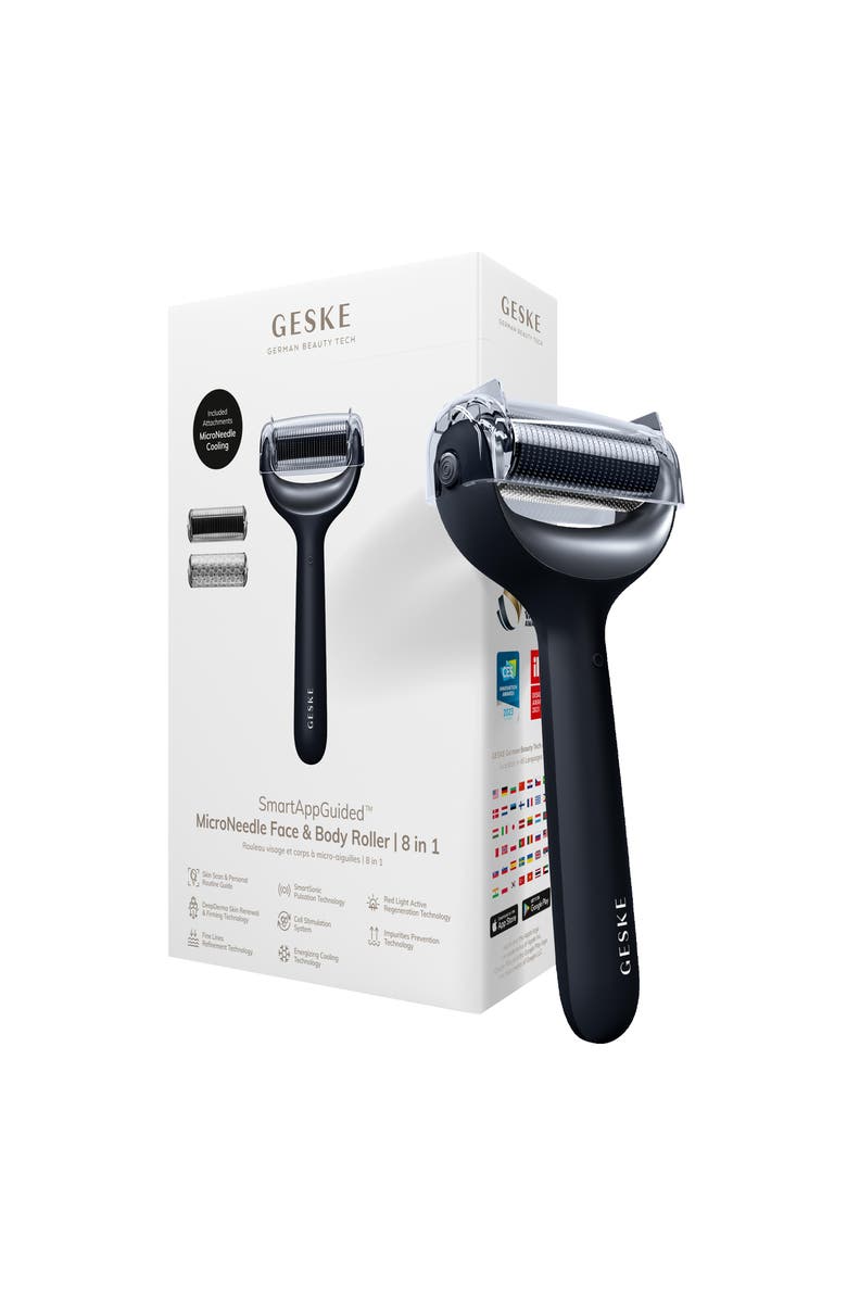 GESKE SmartAppGuided MicroNeedle Face & Body Roller | 8 in 1, Main, color, Black