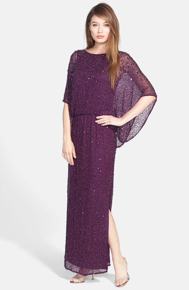 Patra Embellished Silk Blouson Gown, Main, color, 