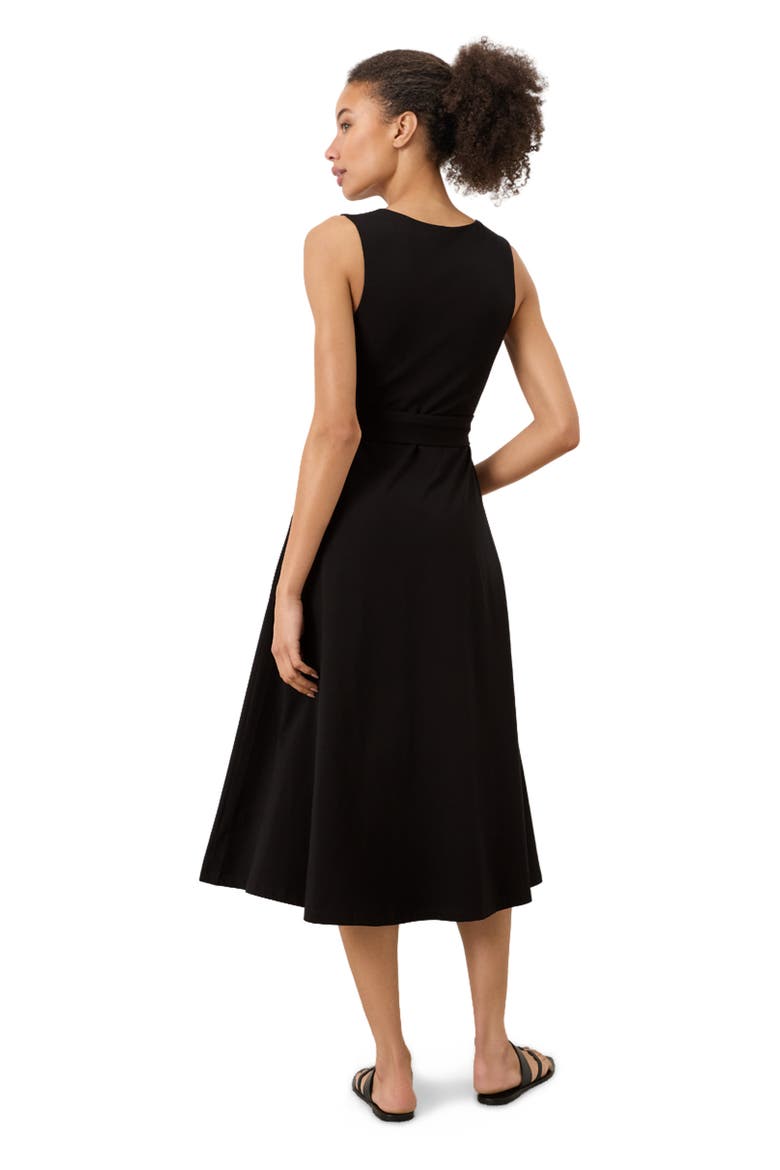 Fit & Flare Easy V-Neck Dress Made With Organic Cotton, Alternate, color, Black