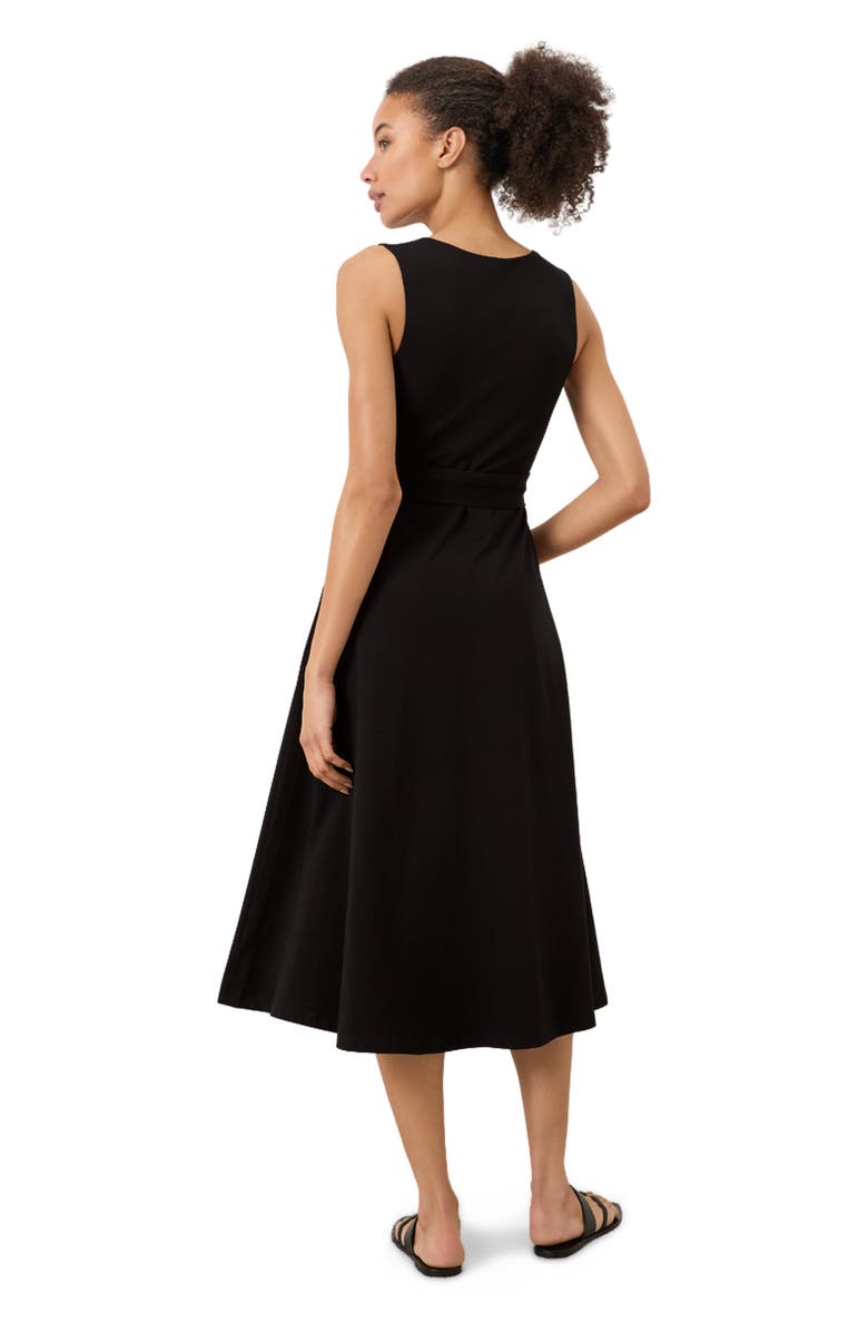 Pact Fit & Flare Easy V-Neck Dress Made With Organic Cotton, Alternate, color, Black