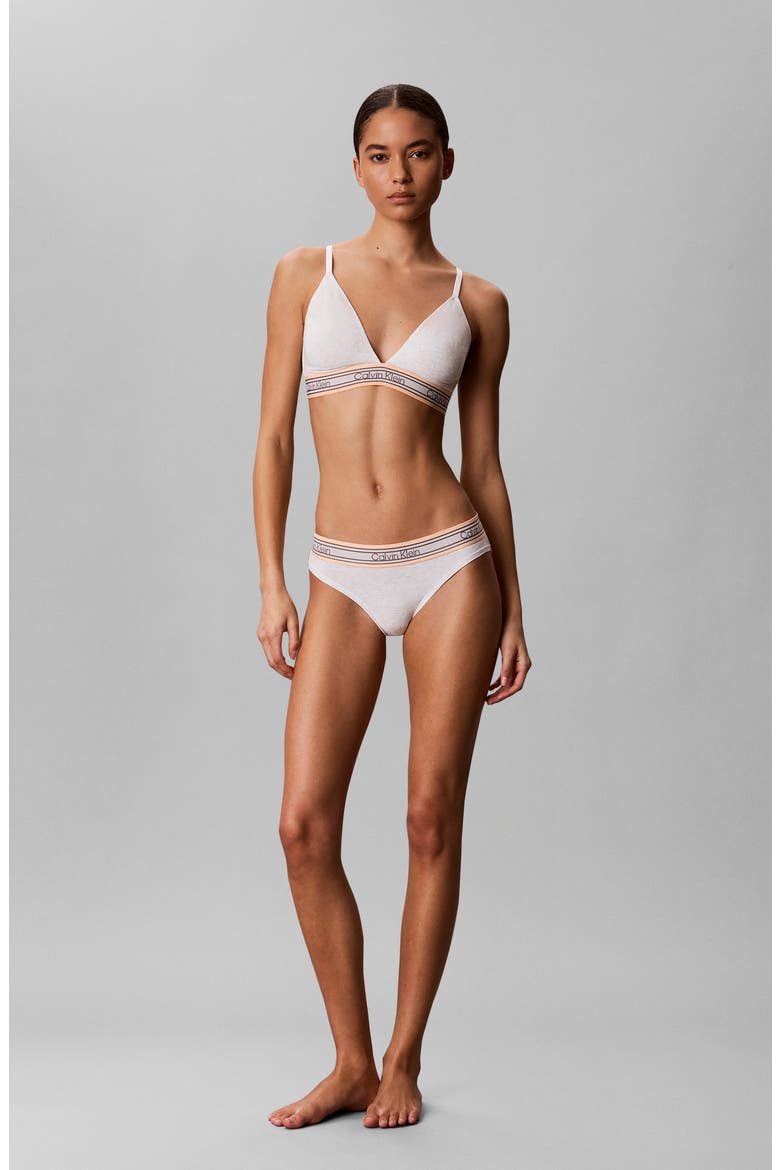 Icon Cotton Blend Bikini, Alternate, color, SNOW HEATHER