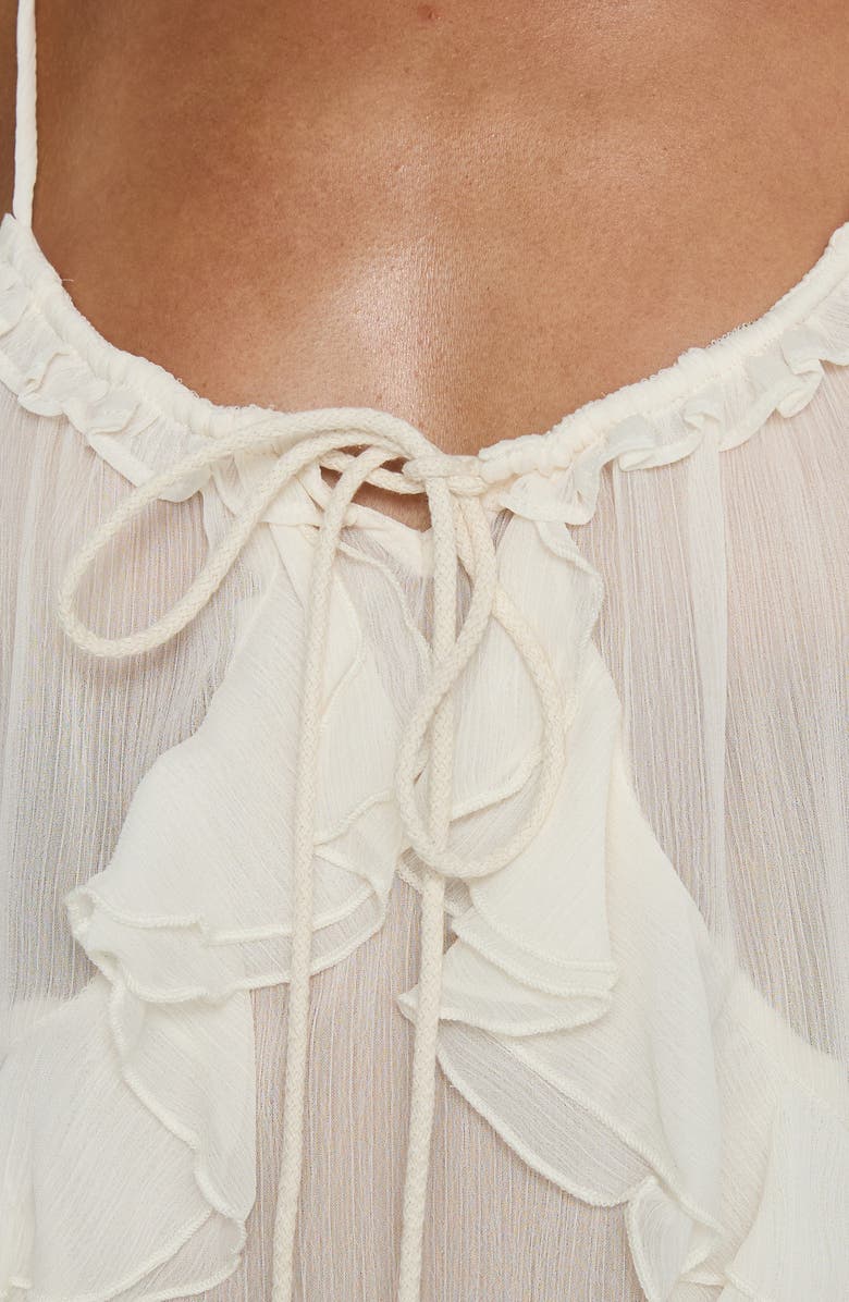 Princess Polly Skinny Dipping Ruffle Sheer Top, Alternate, color,