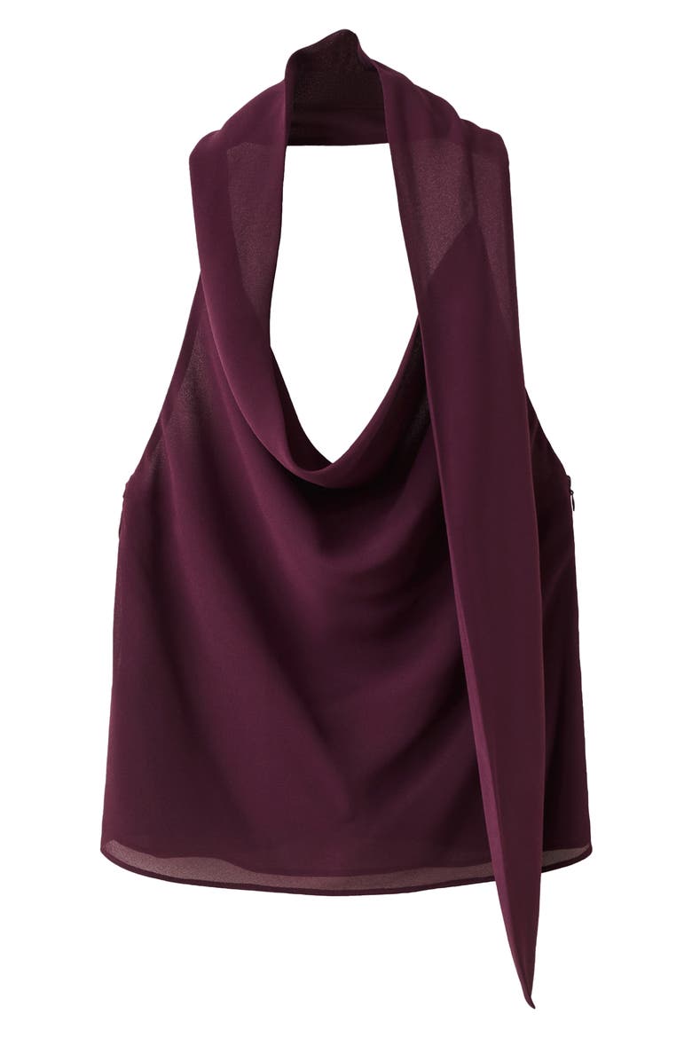 Cowl Neck Sleeveless Top, Alternate, color, MAROON