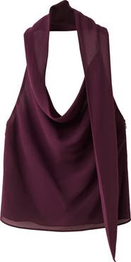 MANGO Cowl Neck Sleeveless Top