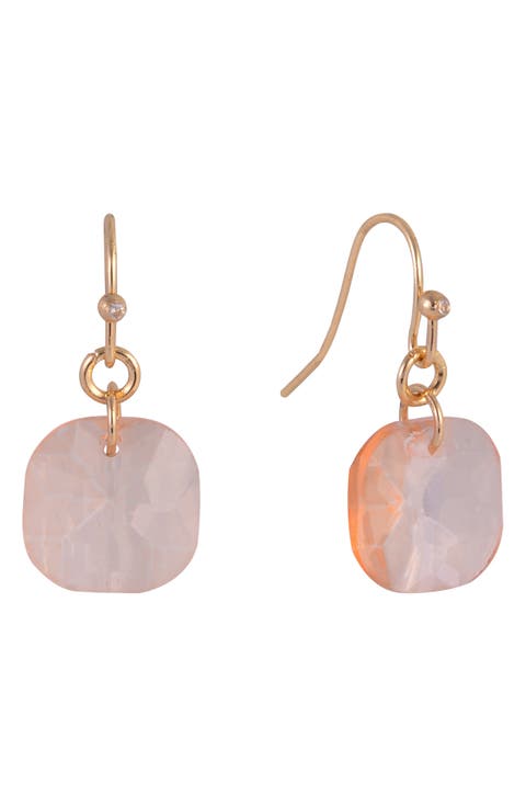 Cushion Cut Crystal Drop Earrings