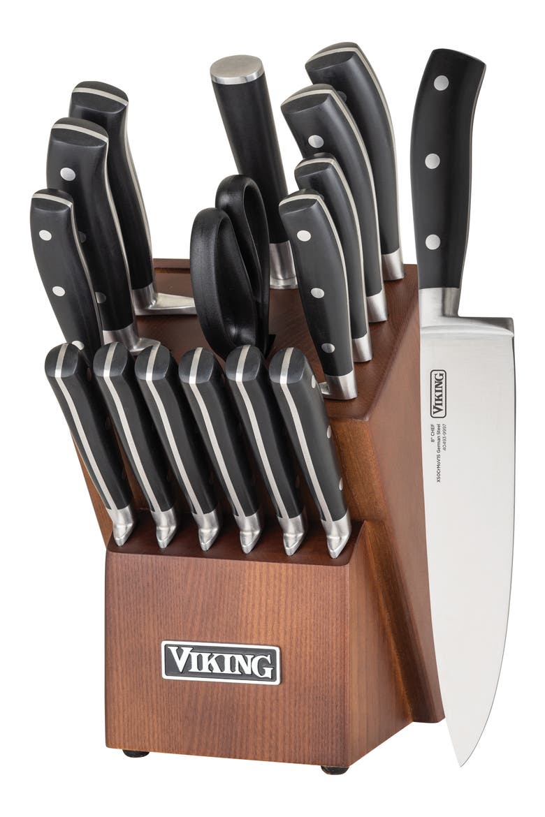 17-Piece Knife Block Set, Main, color, STAINLESS STEEL