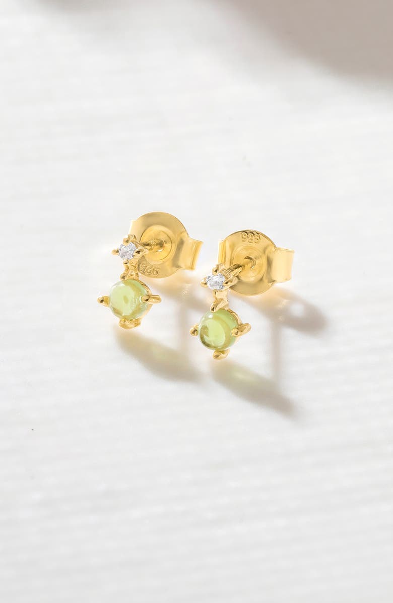 YS GEMS Emerald & White Topaz Double Drop Earrings, Alternate, color, Light Green