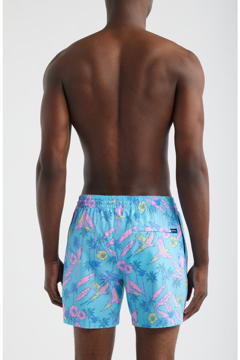 The Flock Parties 5.5-Inch Swim Trunks, Alternate, color, TURQUOISE/AQUA