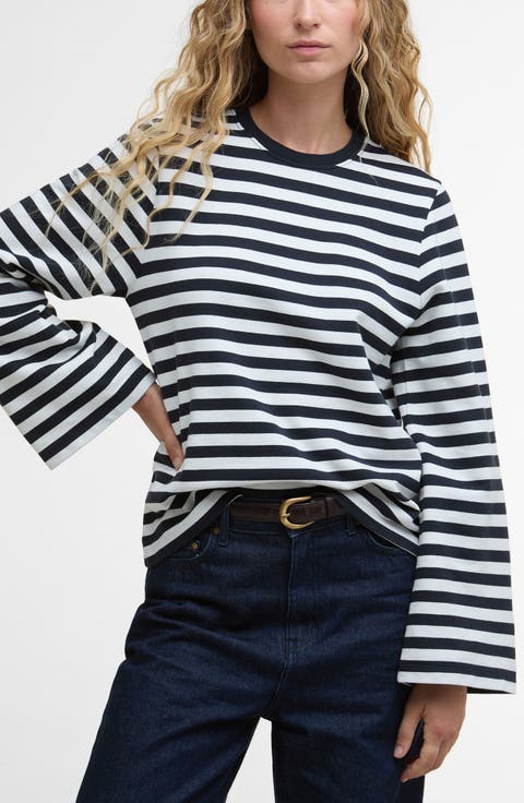 Robyn Stripe Flare Sleeve Sweatshirt