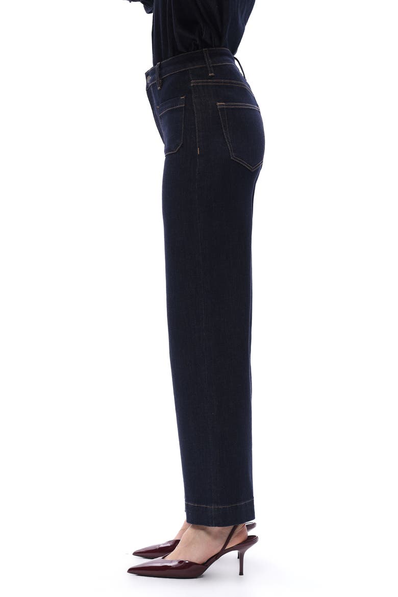 Patch Pocket High Waist Wide Leg Jeans, Alternate, color, RINSE WASH