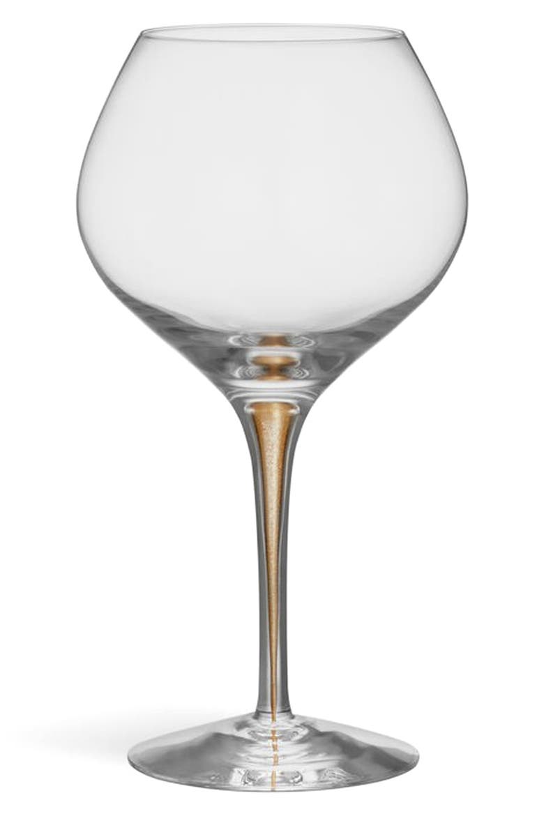 Intermezzo Gold Bouquet Set of 2 Wine Glasses, Alternate, color, GOLD
