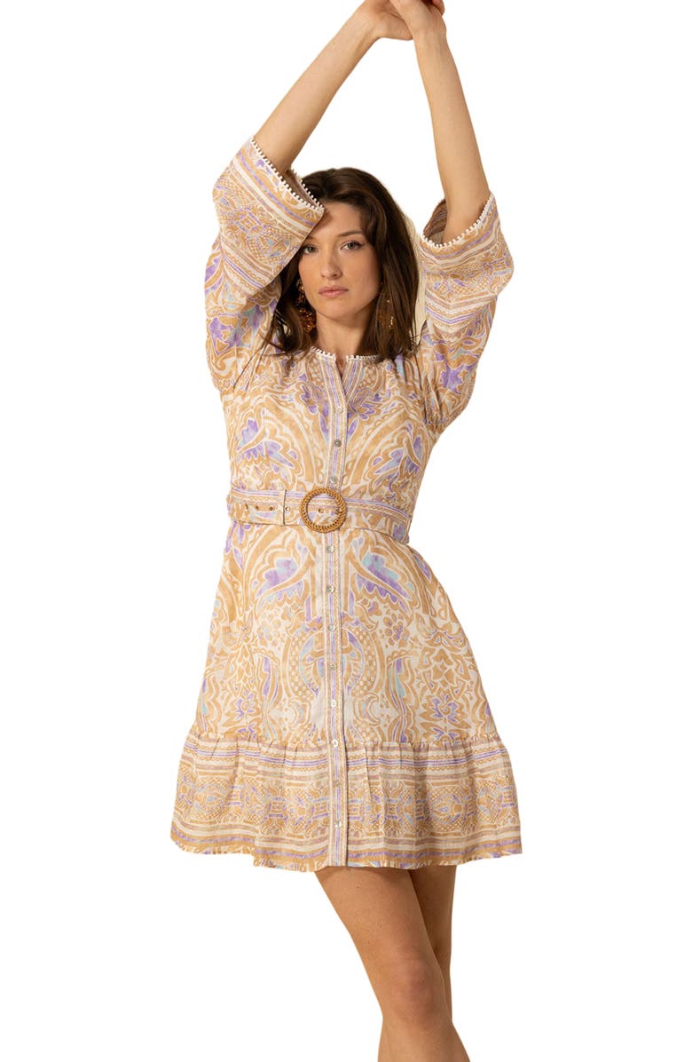 Hale Bob Davina Linen Short Dress, Alternate, color, 