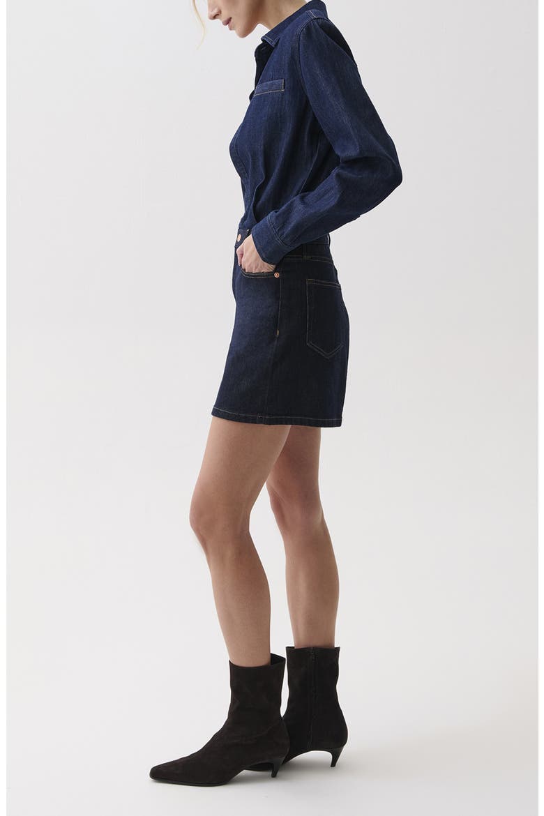 Pixie Denim Miniskirt, Alternate, color, CELESTE
