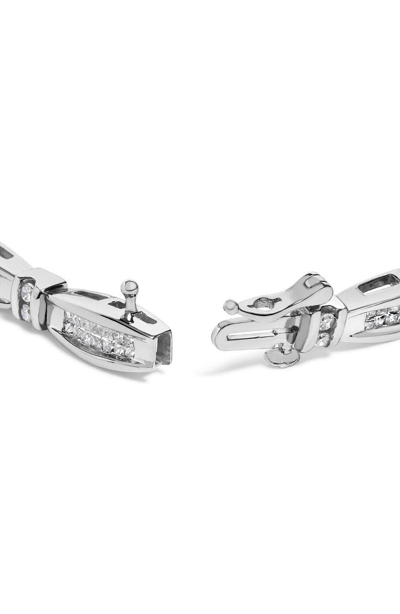 Haus of Brilliance 14K White Gold 2.0 Cttw Princess and Round Diamond Bar and Link Bracelet, Alternate, color, White