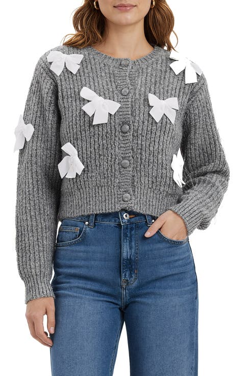 Bow Appliqué Cardigan