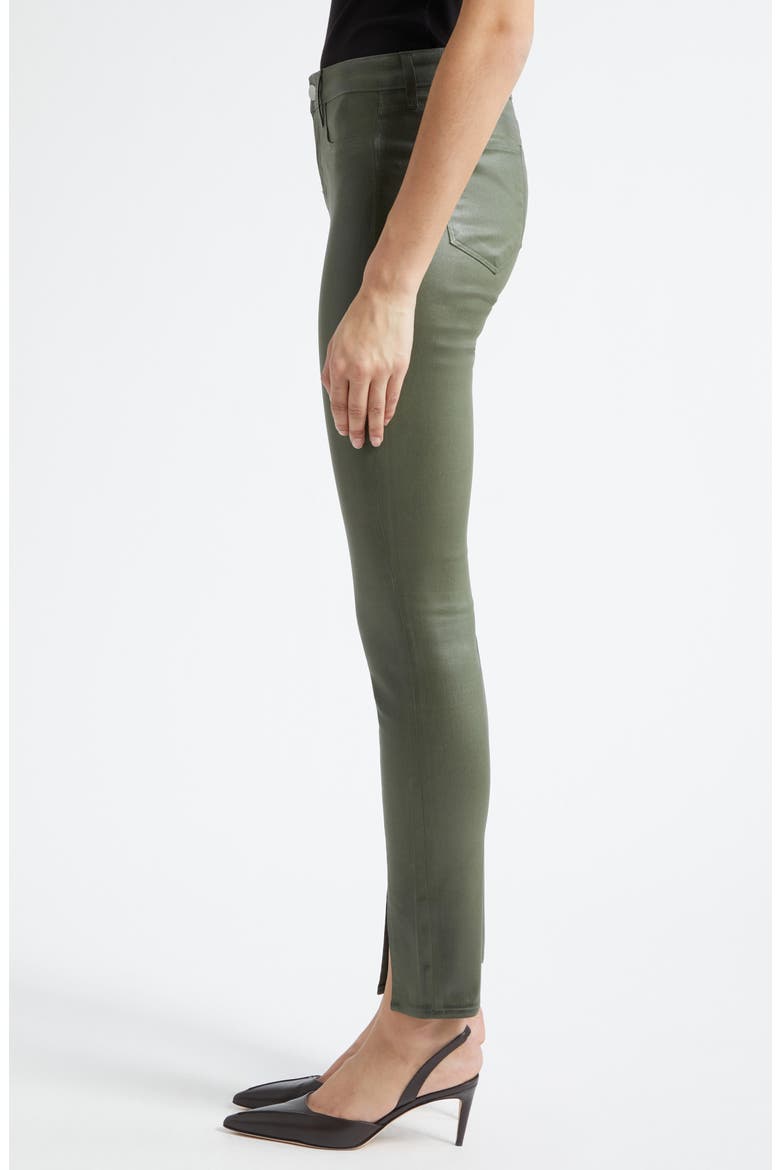 Jyothi High Waist Split Ankle Coated Skinny Jeans, Alternate, color, STONE GREY COATED