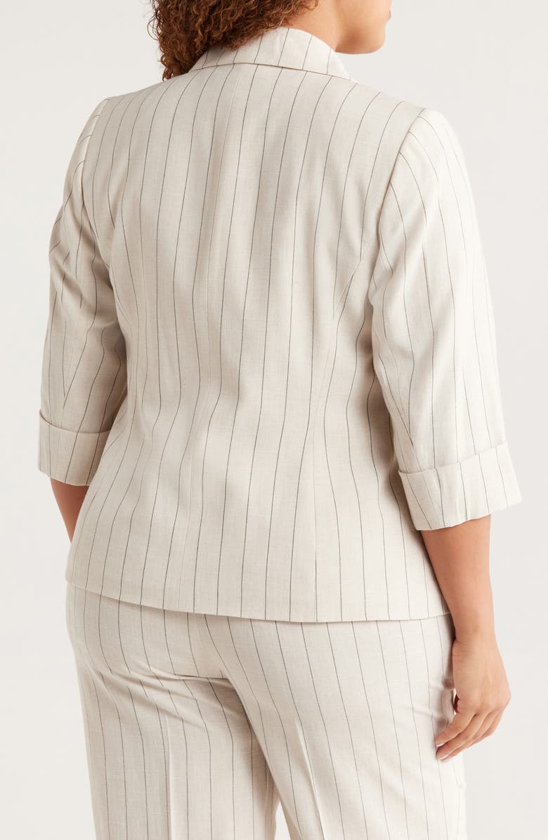 KASPER Stripe One-Button Blazer, Alternate, color,