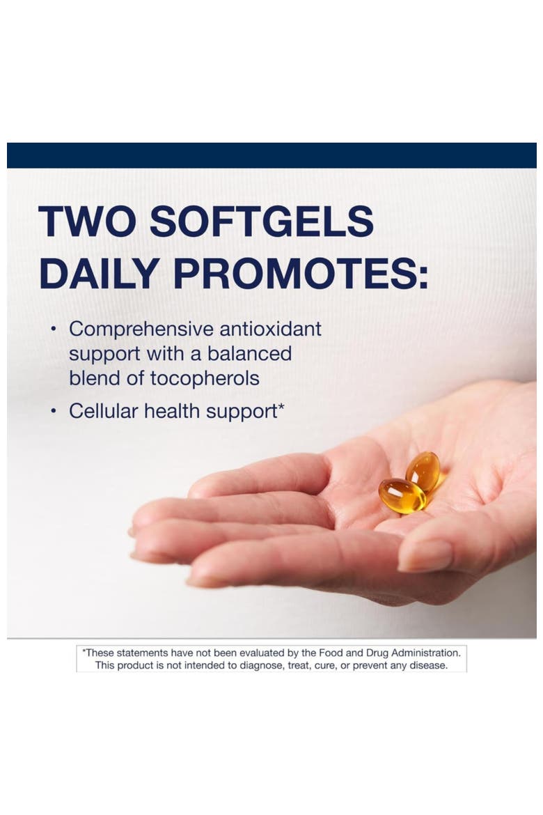 Vitamin E Mixed Tocopherols High Potency Antioxidant Supplement 60 Softgels, Alternate, color, None