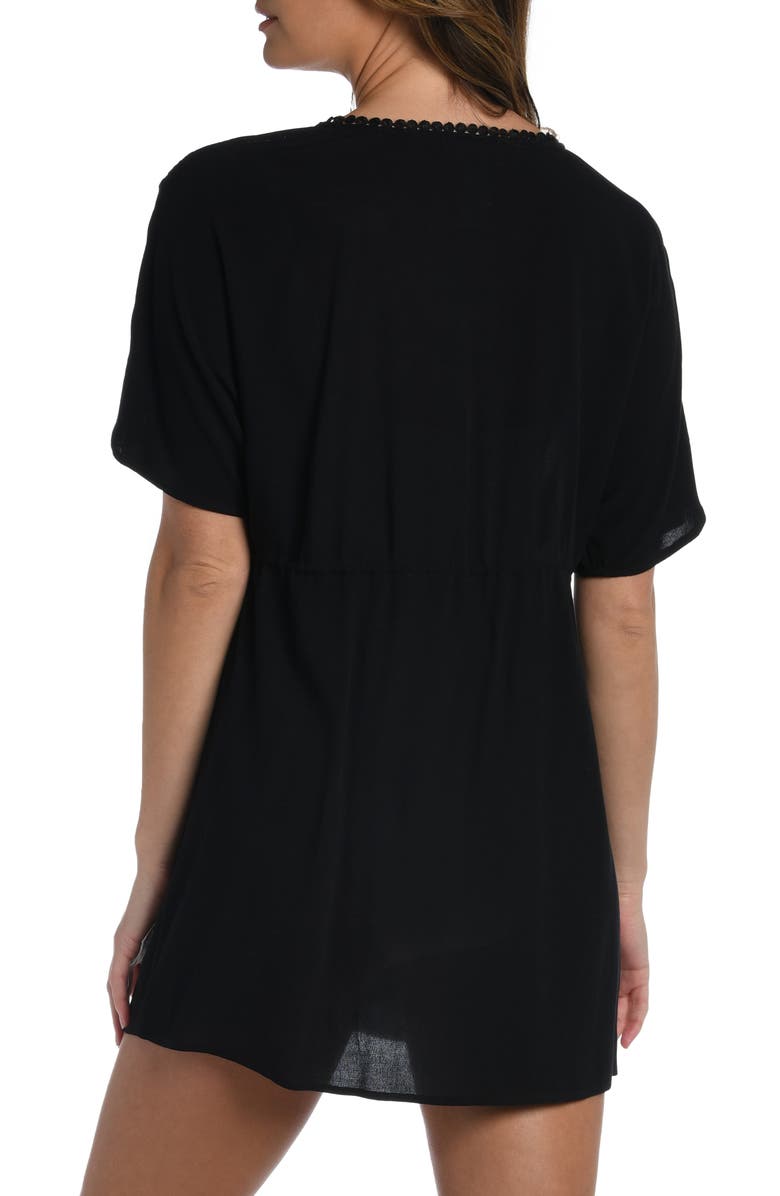 La Blanca Coastal Cover-Up Wrap, Alternate, color, Black