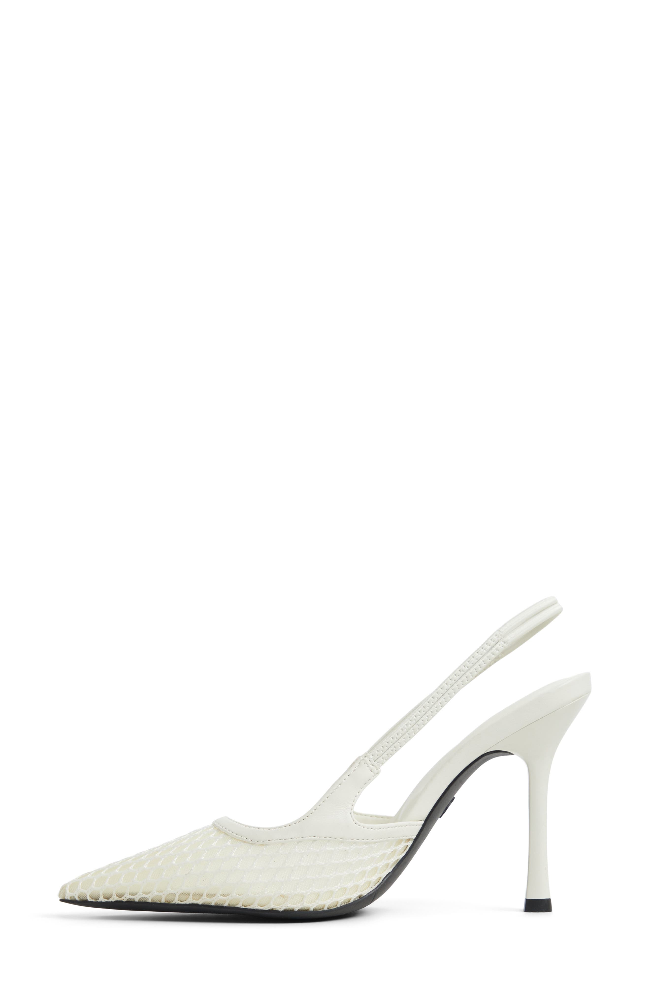 ALDO Evania Slingback Pointed Toe Pump, Alternate, color, Open White