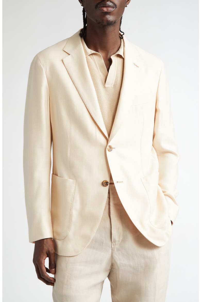 Couture Cashmere, Silk & Linen Sport Coat, Main, color, LIGHT BEIGE