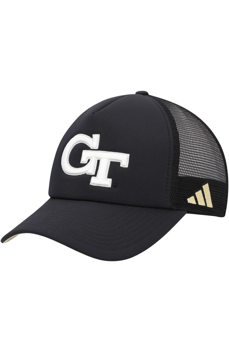 adidas Men's adidas Black Georgia Tech Yellow Jackets Ghost Stories Trucker Adjustable Hat, Main, color, 