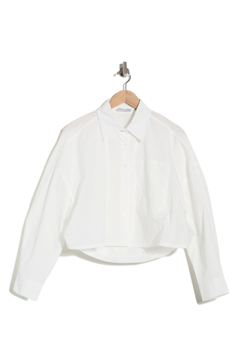 Cropped Cocoon Shirt, Alternate, color, OFF WHITE