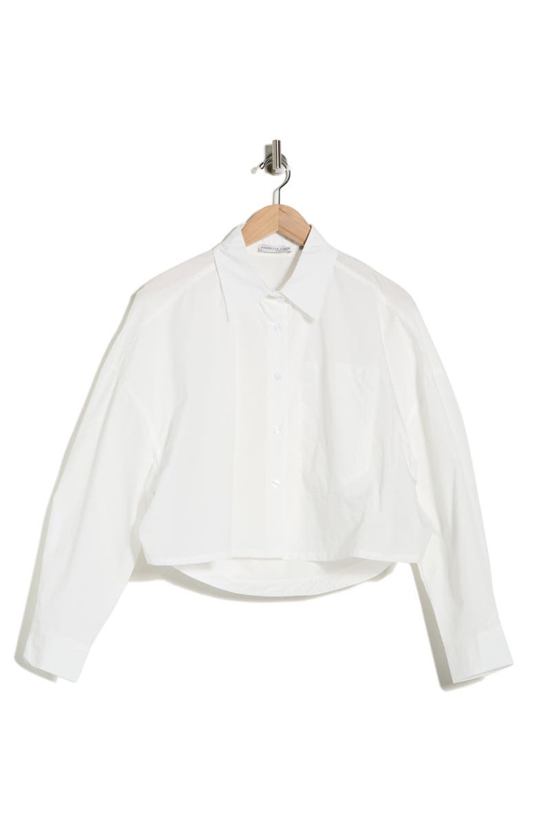 PATRIZIA LUCA Cropped Cocoon Shirt, Main, color, Off White