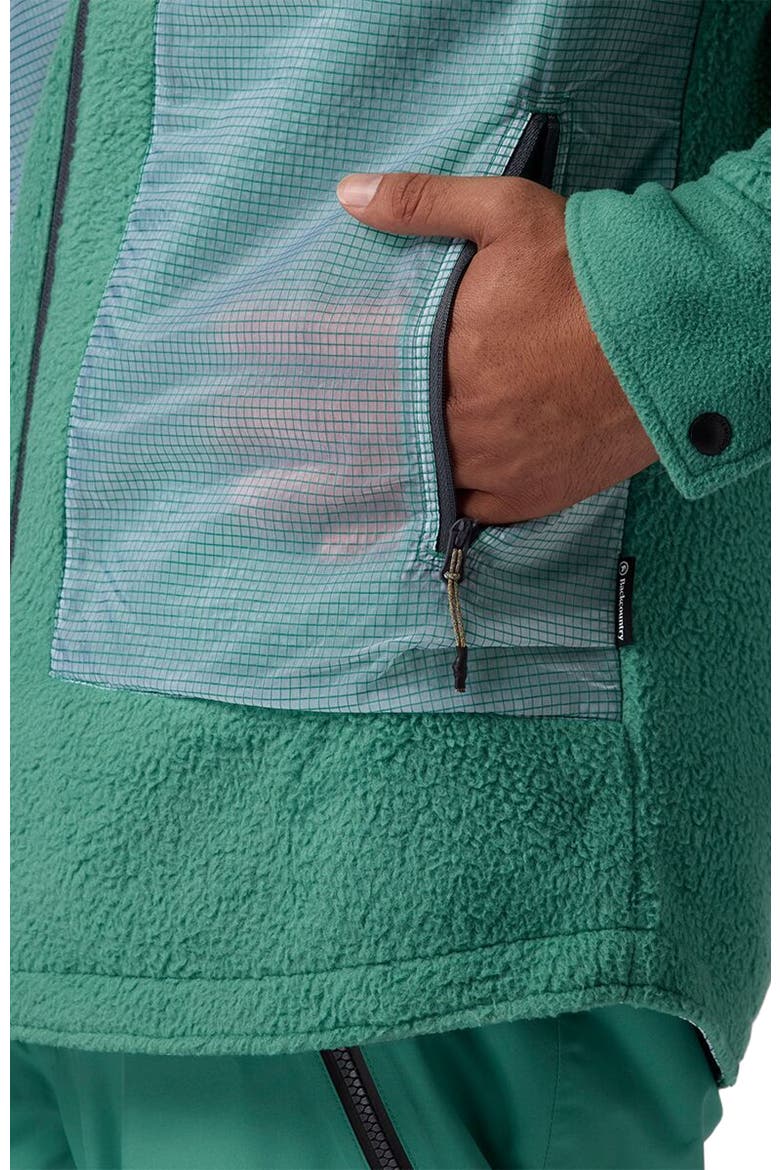 Wander Pile-Fleece Shirt Jacket- Men's, Alternate, color, Gearhead Green