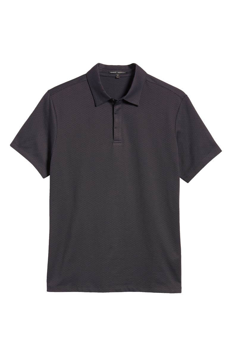 Robert Barakett Lomond Cotton Blend Jacquard Polo, Alternate, color, Navy