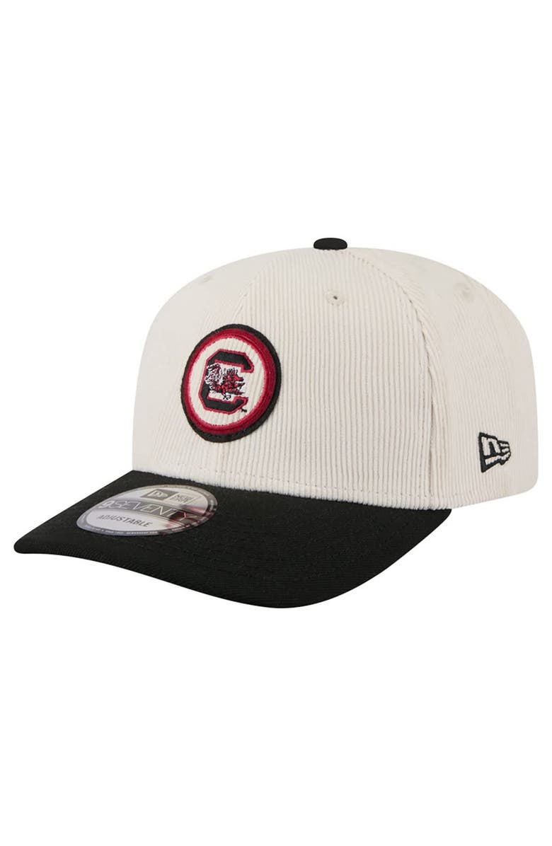 New Era Men's New Era Cream/Black South Carolina Gamecocks Loyal Corduroy 9SEVENTY Adjustable Hat, Alternate, color, Cream