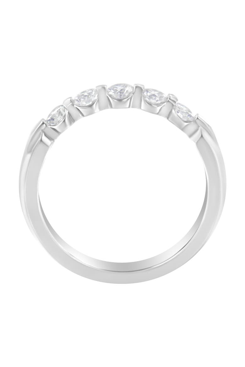 14K White Gold 1/2 cttw Diamond 5-Stone Band Ring, Alternate, color, White