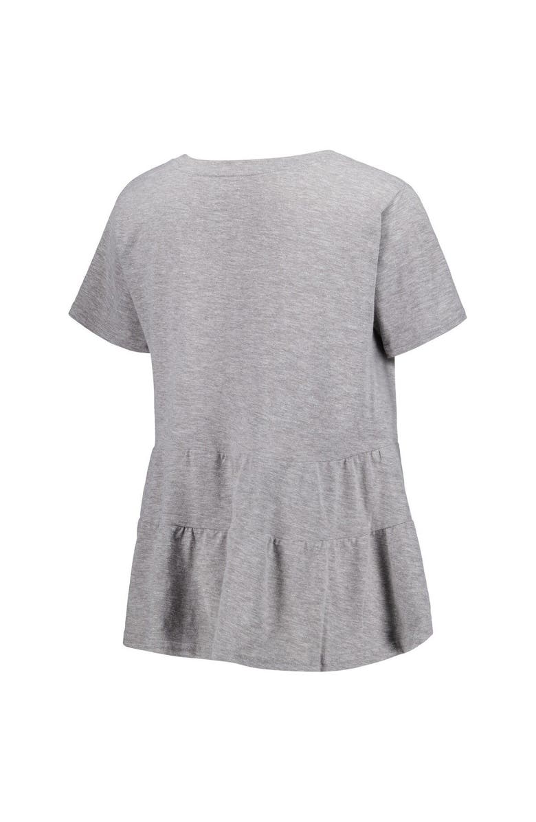 BOXERCRAFT Women's Gray Texas A&M Aggies Willow Ruffle-Bottom T-Shirt, Alternate, color, Gray