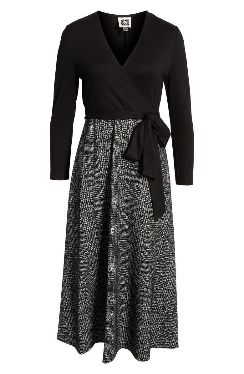 Anne Klein Serenity Glen Plaid A-Line Midi Dress, Alternate, color,