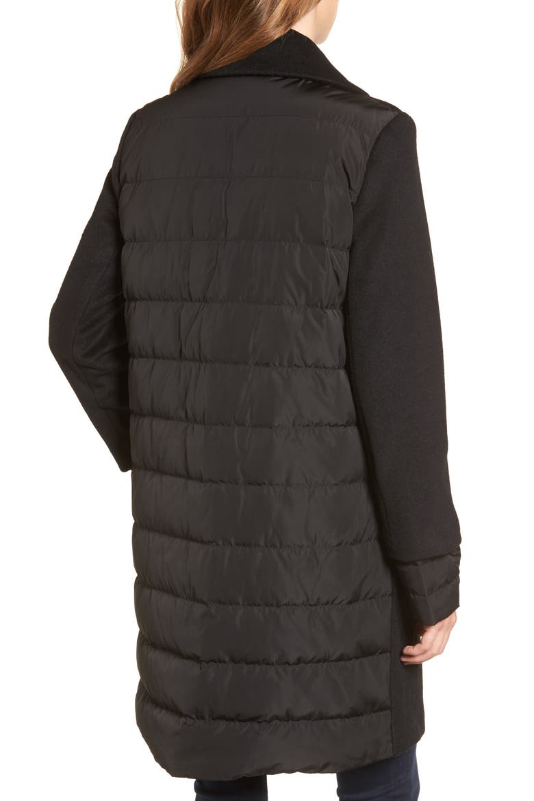 Wool & Down Reefer Coat, Alternate, color, BLACK
