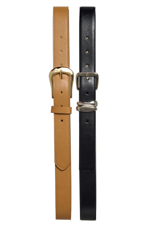 Set of 3 Faux Leather Belts