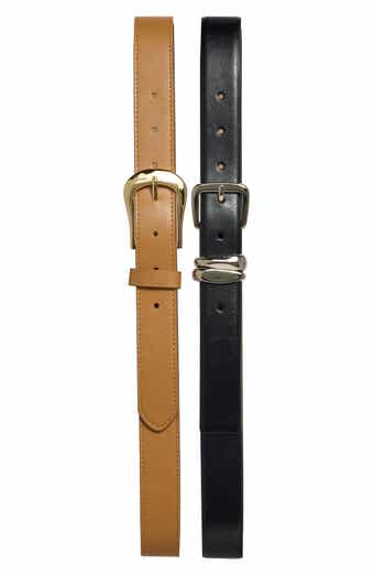 Set of 2 Faux Leather Belts
