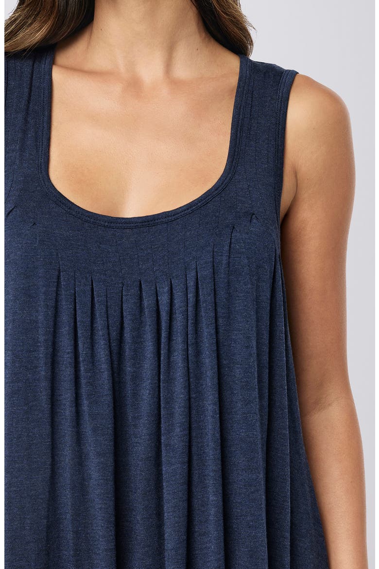 Caty Soft Pleat Nightgown, Alternate, color, NAVY