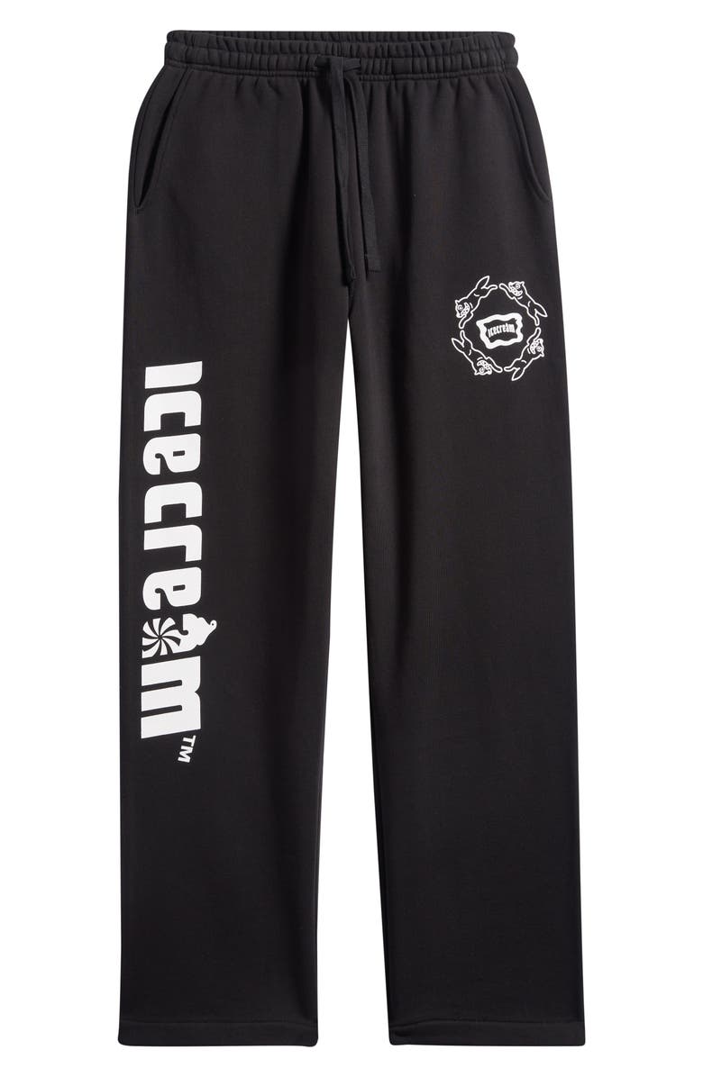 ICECREAM Vertical Logo Cotton French Terry Graphic Sweatpants, Alternate, color, Black
