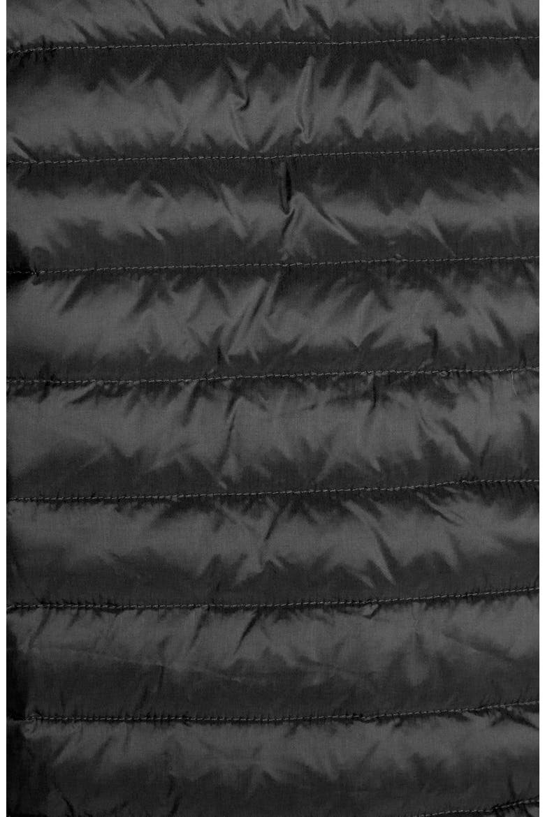 Quilted Lightweight Down & Wool Cardigan, Alternate, color, BLACK