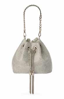 Olga Berg Sylvie Crystal Embellished Bucket Bag