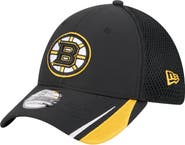 New Era Men's New Era Black Boston Bruins Linear Featherweight 39THIRTY Flex Hat