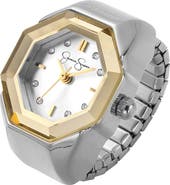 Jessica Simpson Silvertone Ring Watch, 22mm