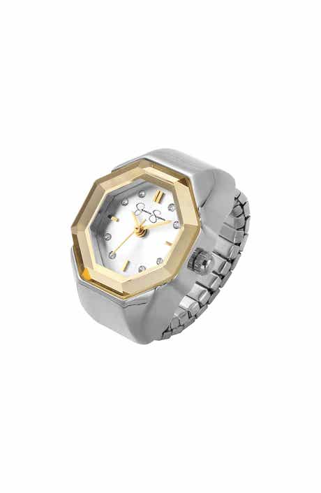 Silvertone Ring Watch, 22mm