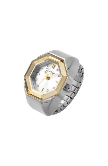 Jessica Simpson Silvertone Ring Watch, 22mm